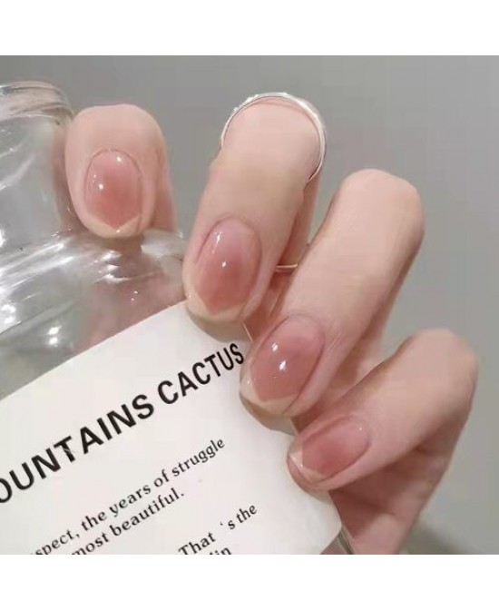 Blush Blending Effect Pink French Style Simple Removable Fake Nail Wholesale Nail Stickers