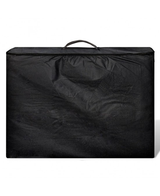 vidaXL Black Foldable Massage Table 3 Zones with Wooden Frame