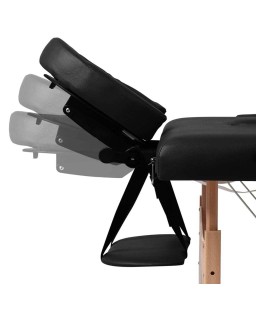 vidaXL Black Foldable Massage Table 3 Zones with Wooden Frame