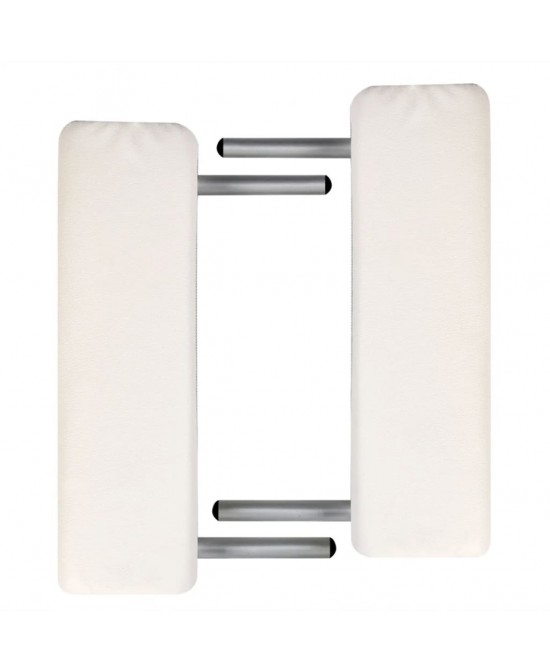 vidaXL Cream White Foldable Massage Table 2 Zones with Aluminum Frame