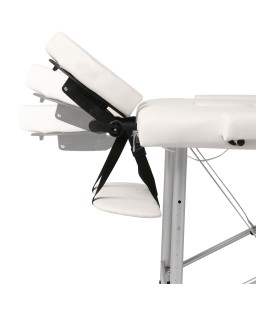 vidaXL Cream White Foldable Massage Table 2 Zones with Aluminum Frame