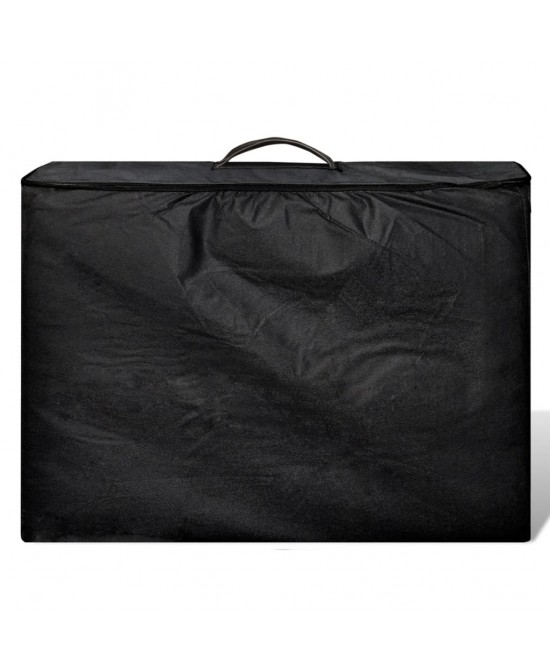 vidaXL Black Foldable Massage Table 4 Zones with Wooden Frame