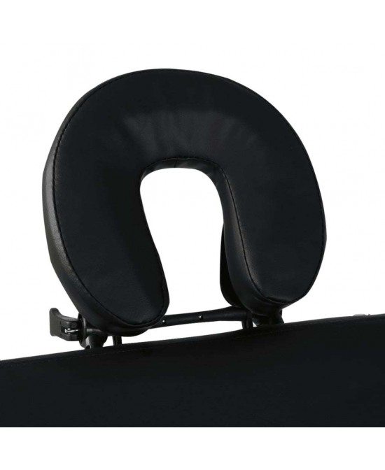 vidaXL Black Foldable Massage Table 4 Zones with Wooden Frame
