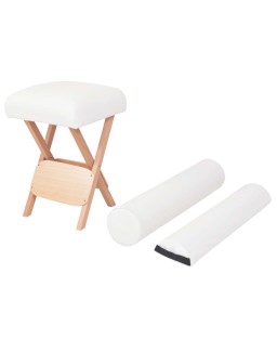 vidaXL Folding Massage Stool White