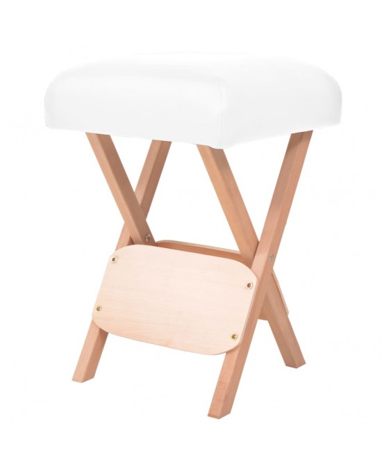 vidaXL Folding Massage Stool White