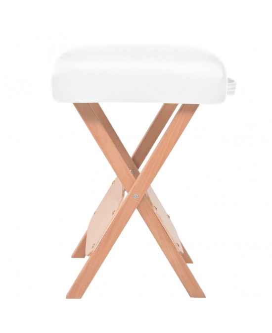vidaXL Folding Massage Stool White