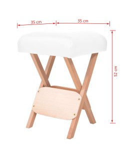 vidaXL Folding Massage Stool White