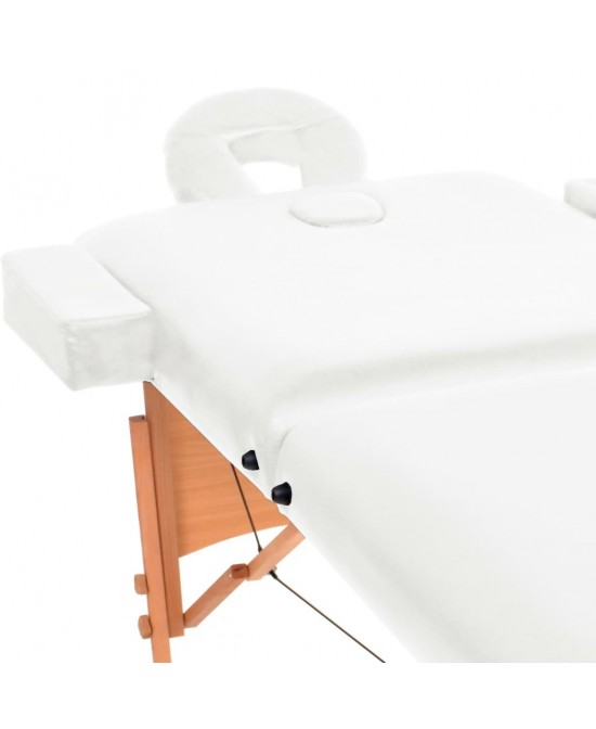 vidaXL 2-Zone Folding Massage Table 3.9" Thick White