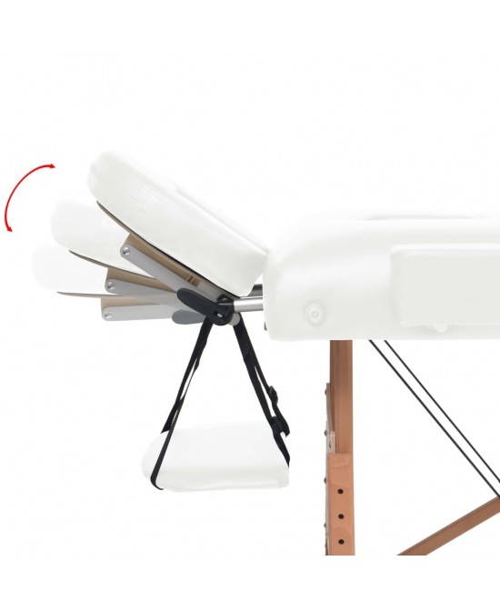 vidaXL 2-Zone Folding Massage Table 3.9" Thick White