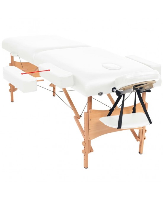 vidaXL 2-Zone Folding Massage Table 3.9" Thick White