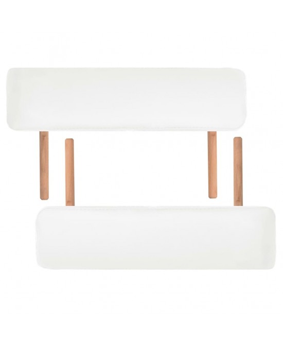 vidaXL 2-Zone Folding Massage Table 3.9" Thick White