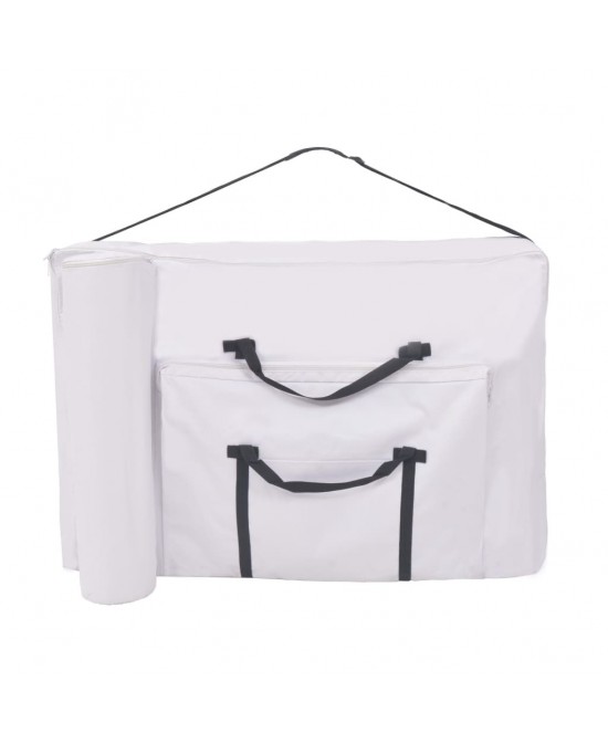 vidaXL 2-Zone Folding Massage Table 3.9" Thick White