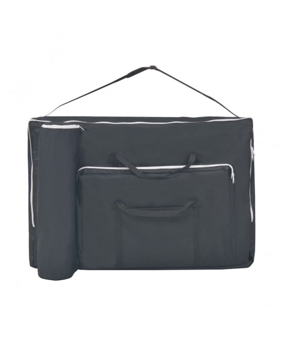 vidaXL 3-Zone Folding Massage Table 3.9" Thick Black