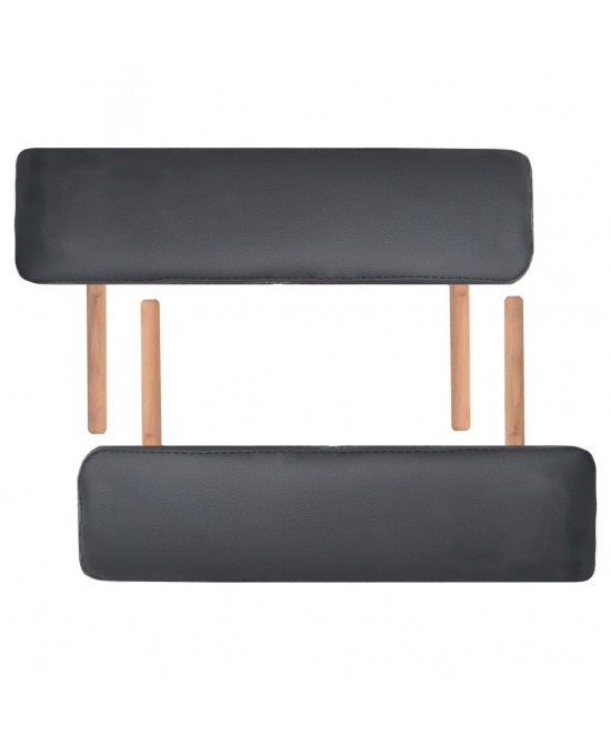 vidaXL 3-Zone Folding Massage Table 3.9" Thick Black