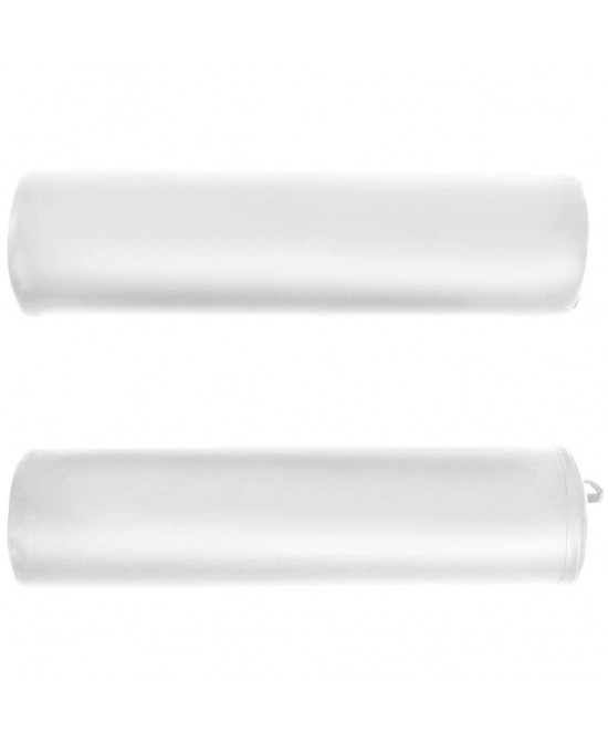 vidaXL Folding Massage Table 1.6" Thick with 2 Bolsters Oval White