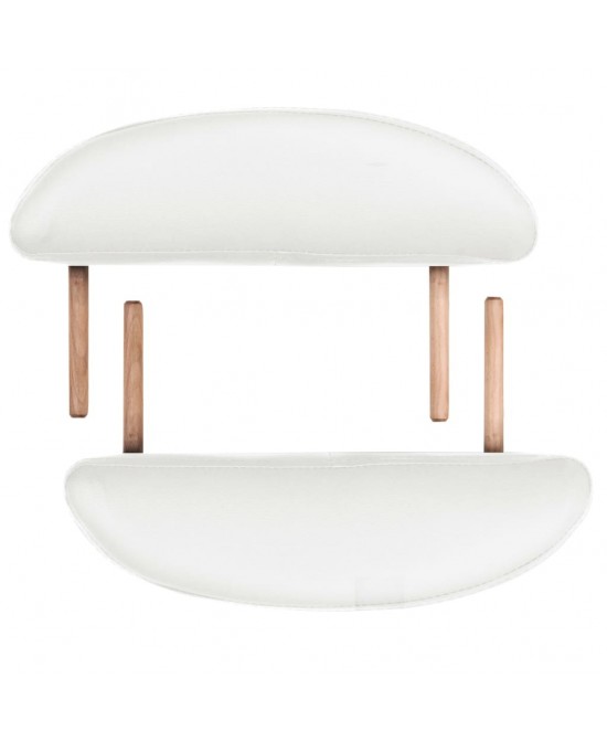 vidaXL Folding Massage Table 1.6" Thick with 2 Bolsters Oval White