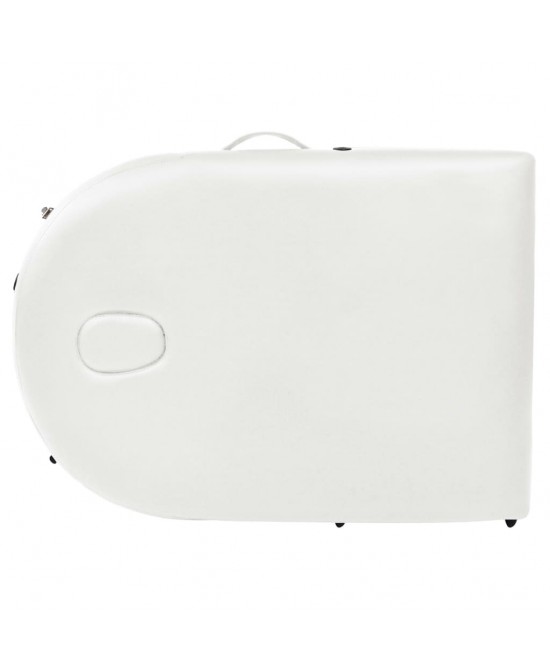 vidaXL Folding Massage Table 1.6" Thick with 2 Bolsters Oval White