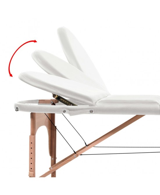 vidaXL Folding Massage Table 1.6" Thick with 2 Bolsters Oval White