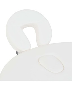 vidaXL Folding Massage Table 1.6" Thick with 2 Bolsters Oval White