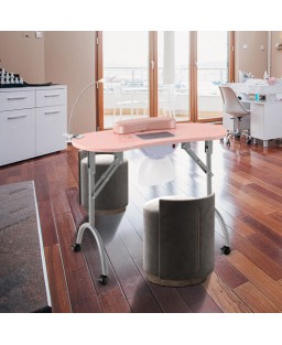 Manicure Nail Table with Bendable USB-plug LED Table Lamp-Pink - Color: Pink