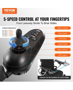 VEVOR Electric Wheelchair for Adults Seniors, 300 lbs Weight Capacity, 20 in Width Lightweight Foldable Motorized Power Wheelchairs, Long Range All Terrain Aluminum Alloy Chair, Adjustable Backrest