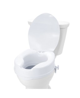 VEVOR Raised Toilet Seat, 4" Height Raised, 300 lbs Weight Capacity, Universal Toilet Seat Riser, Screw Rod Locking, with Toilet Seat, for Elderly, Handicap, Patient, Pregnant, Medical