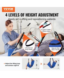 VEVOR Universal Full Body Patient Lift Sling XL-Size Patient Lift Medical Sling