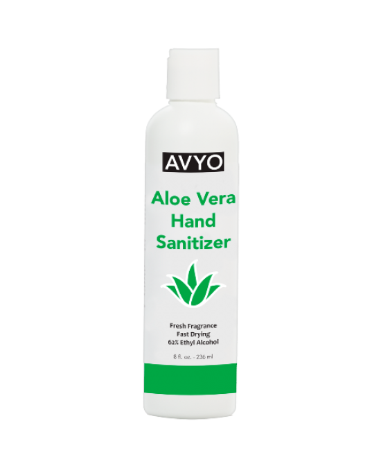 AVYO Aloe Vera Hand Sanitizer Fresh Fragrance Fast Drying 62% Ethyl Alcohol 8.0 oz