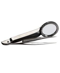 Tweezers with Magnifier, 3-3/4" Tweezers with Magnifier, 3-3/4"