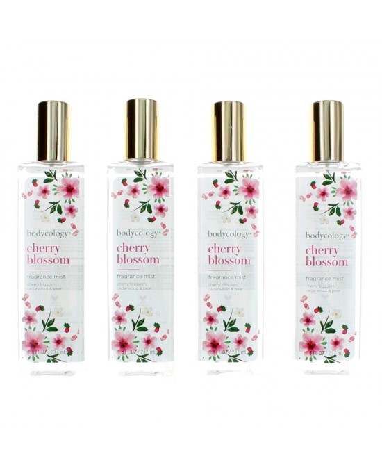 Cherry Blossom by Bodycology, 4 Pack 8 oz Fragrance Mist for Women
