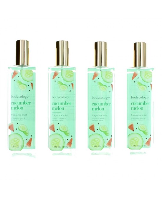 Cucumber Melon by Bodycology, 4 Pack 8 oz Fragrance Mist for Women