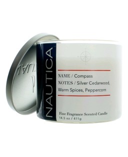 Nautica 14.5 oz Soy Wax Blend 3 Wick Candle - Compass