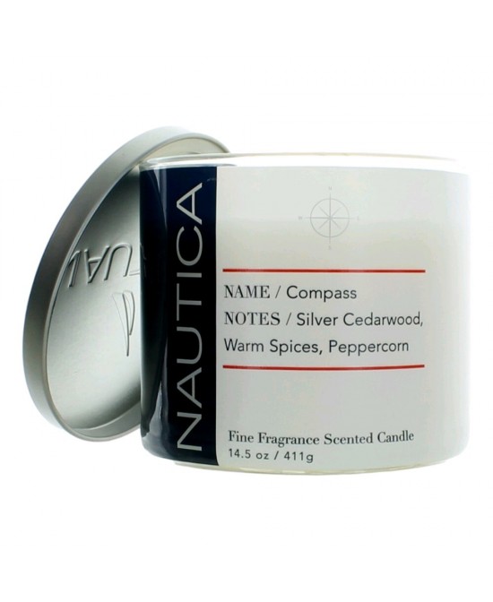 Nautica 14.5 oz Soy Wax Blend 3 Wick Candle - Compass