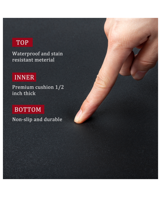 3.5´x 3.5´x 1/2" Beauty Salon Polygon Anti-fatigue Salon Mat (Polygon Outside And Round Inside) Black