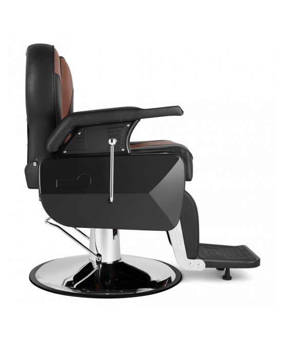 PVC Leather Case ABS Armrest Shell 300lbs Load-Bearing Disc With Footrest Can Be Put Down Barber Chair Black Brown