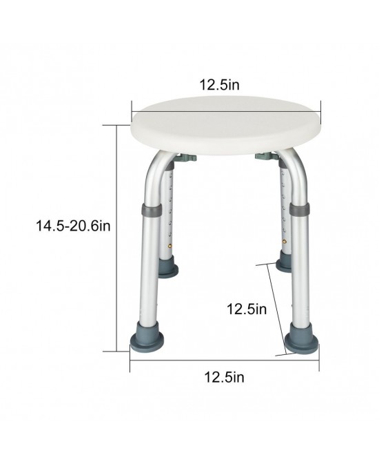Medical Bathroom Safety Shower Tub Aluminium Alloy Bath Chair Bench with Adjustable Height White