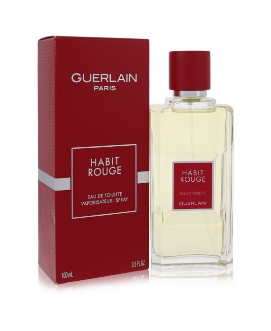 Habit Rouge by Guerlain Cologne / Eau De Toilette Spray 3.4 oz (Men)