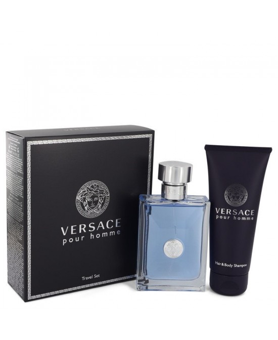Versace Pour Homme by Versace Gift Set -- 3.4 oz Eau De Toilette Spray + 3.4 oz Shower Gel (Men)