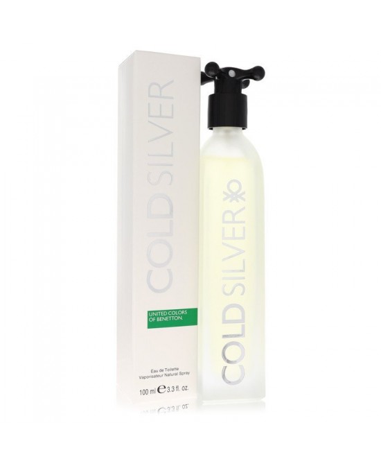 Cold Silver by Benetton Eau De Toilette Spray 3.3 oz (Men)