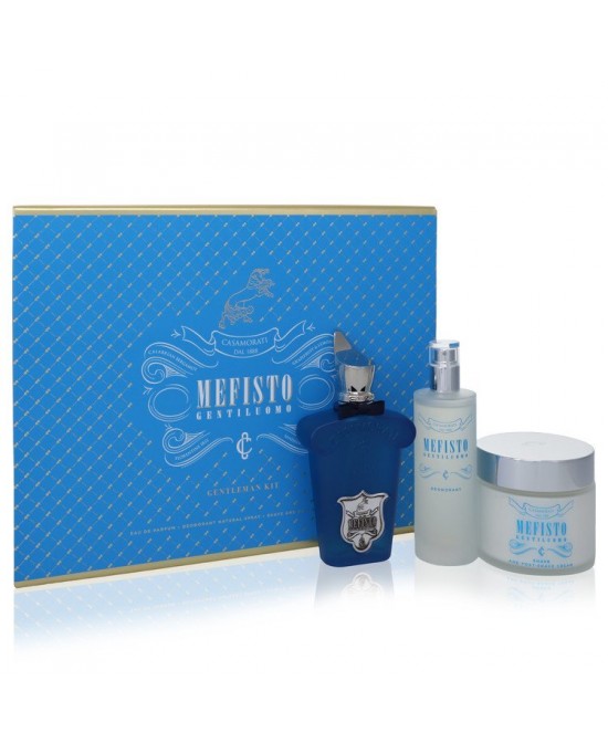 Mefisto Gentiluomo by Xerjoff Gift Set -- 3.4 oz Eau De Parfum Spray + 3.4 oz Deodorant Spray + 6.7 oz Shave and Post Shave Cream (Men)