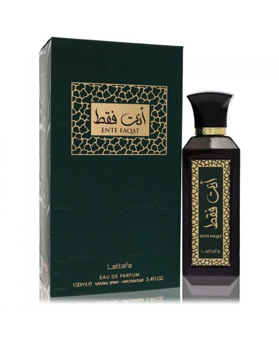 Lattafa Ente Faqat by Lattafa Eau De Parfum Spray (Unisex) 3.4 oz (Men)