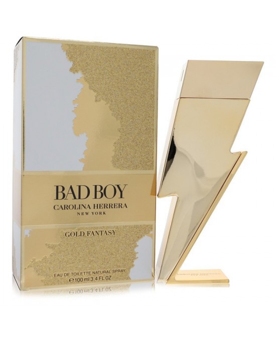 Bad Boy Gold Fantasy by Carolina Herrera Eau De Toilette Spray 3.4 oz (Men)