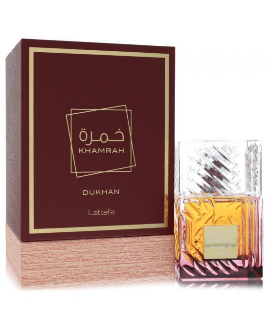 Lattafa Khamrah Dukhan by Lattafa Eau De Parfum Spray (Unisex) 3.4 oz (Men)