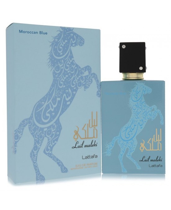 Lattafa Lail Maleki Morrocan Blue by Lattafa Eau De Parfum Spray (Unisex) 3.4 oz (Men)