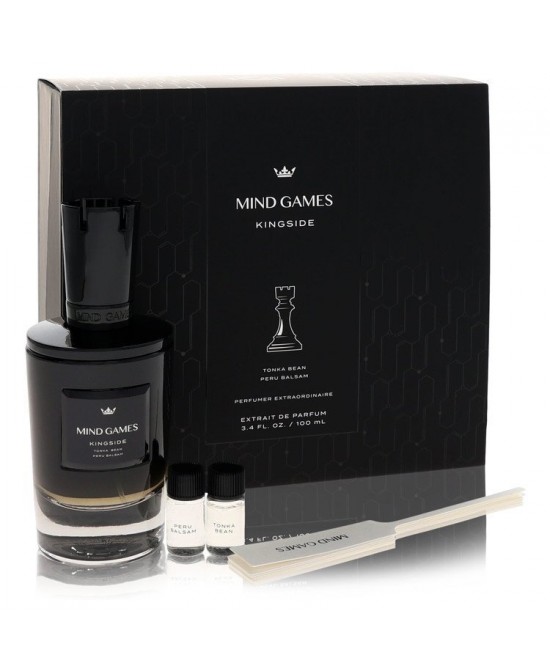 Mind Games Kingside by Mind Games Gift Set -- 3.4 oz Extrait De Parfum Spray + Two 0.10 Mini EDP Travel Size + Testing Papers (Men)