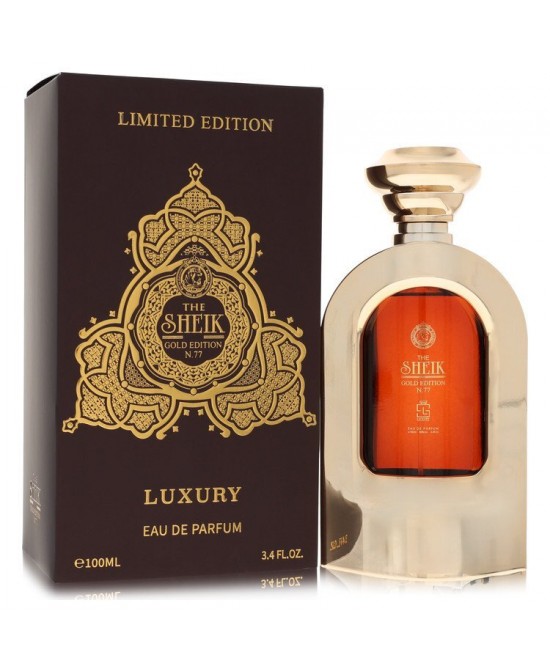 Khalis the Sheik N.77 Luxury Gold Edition by Khalis Eau De Parfum Spray 3.4 oz (Men) Khalis the Sheik N.77 Luxury Gold Edition by Khalis Eau De Parfum Spray 3.4 oz (Men)