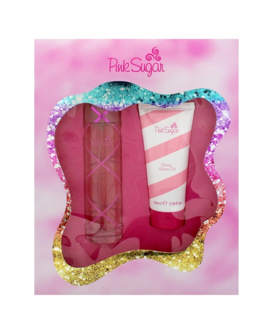 Pink sugar 2 pcs set for women: 3.4 eau de toilette spray + 3.4 shower gel
