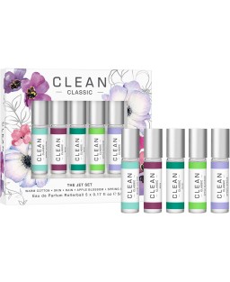 Clean classic 5 x 5 ml eau de parfum rollerball set: warm cotton + skin + rain + apple blossom + spring breeze