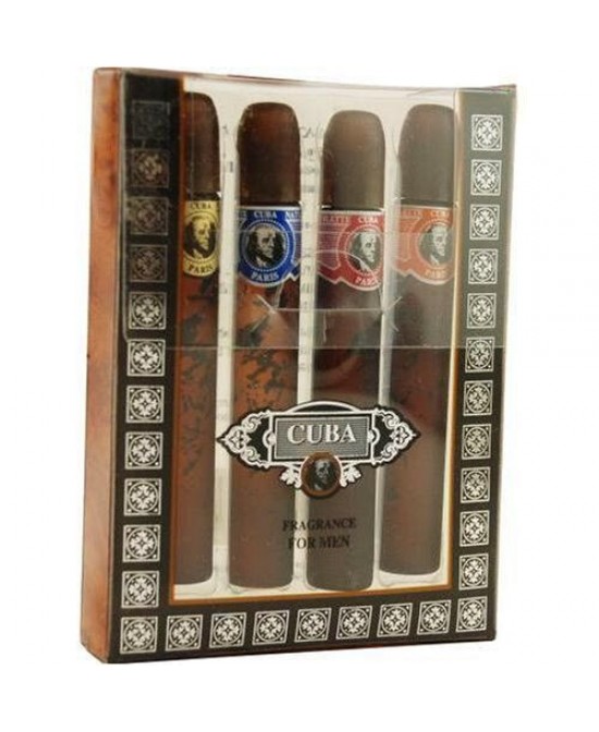 Cuba cigars 4 pcs set for men: gold, blue, red, orange 35 ml edt sp