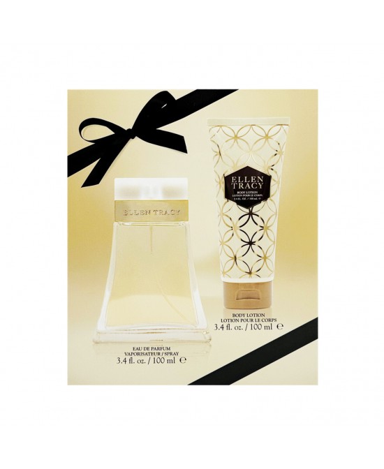 Ellen tracy 2 pcs set for women: 3.4 eau de parfum spray + 3.4 body lotion